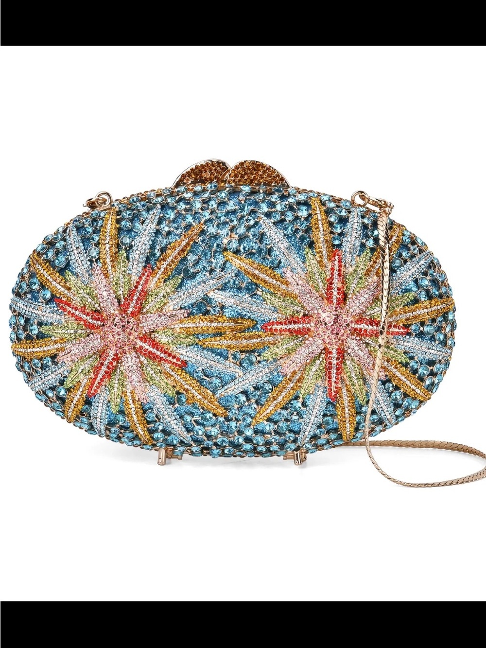 The Grand Pelle Crystellia Designer Starburst Crystal Evening Clutch NWT